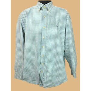 Vineyard Vines Mens Whale Classic Fit Shirt Medium Blue-Yellow Plaid